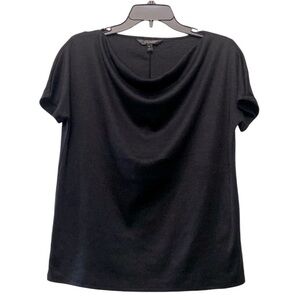 Banana Republic Luxespun Drape Neck Knit Top, Black, M